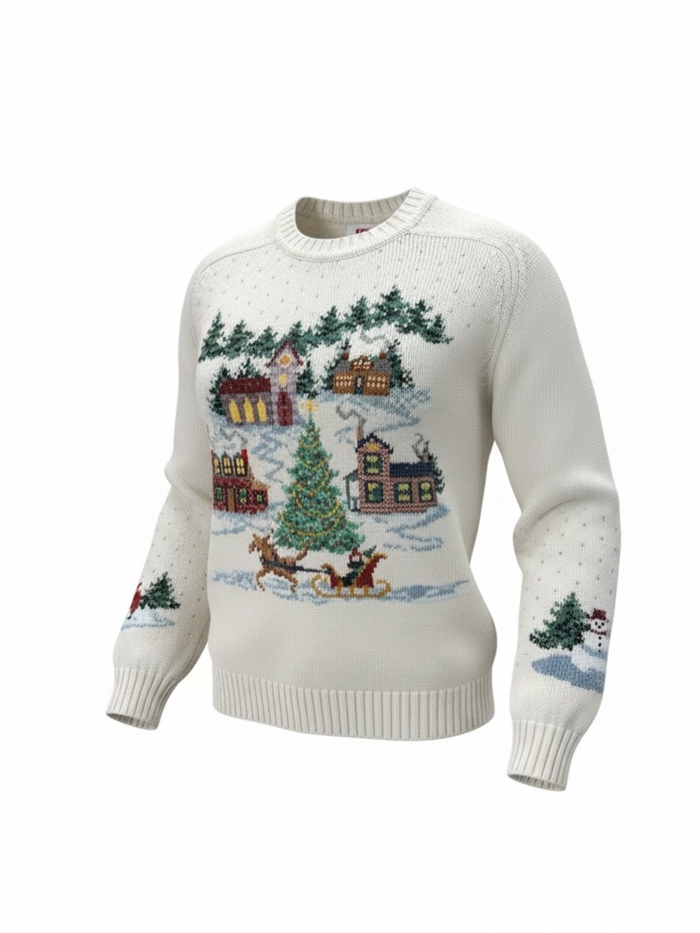 Vintage Lands' End Drifter Sweater Winter Holiday Christmas Made in the USA MED